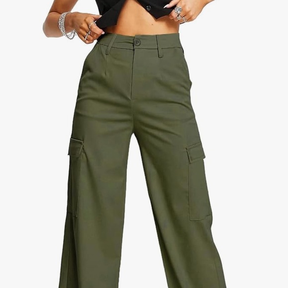 NWT•XXL•Clearflower Super Comfy Wide Leg Cargo Pants With Pockets - Picture 4 of 16
